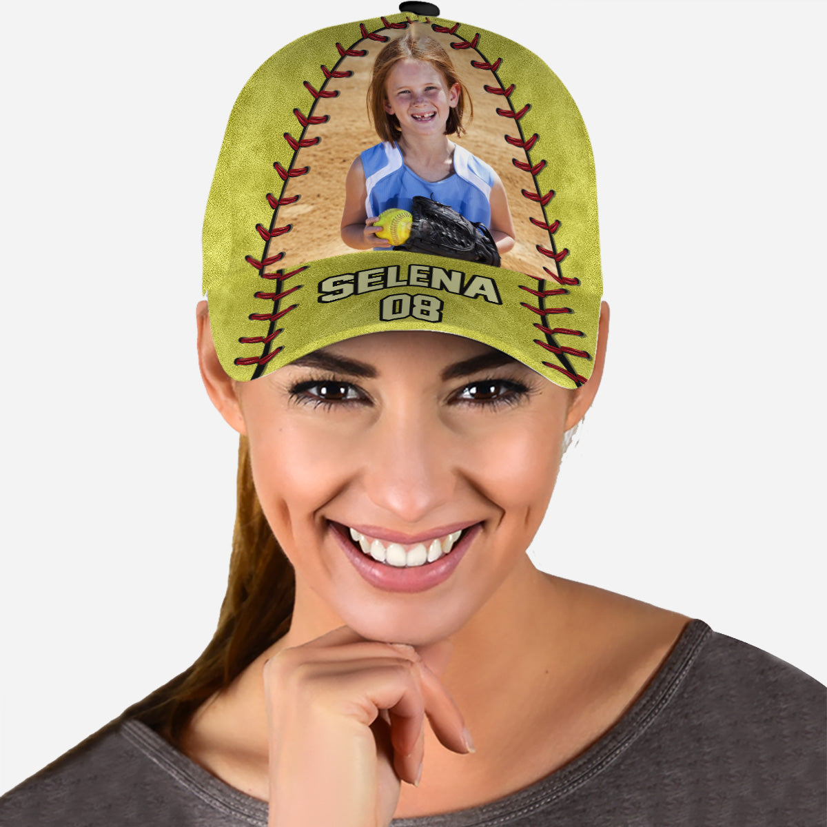 Play Like A Girl Try To Keep Up - Personalized Softball Classic Cap