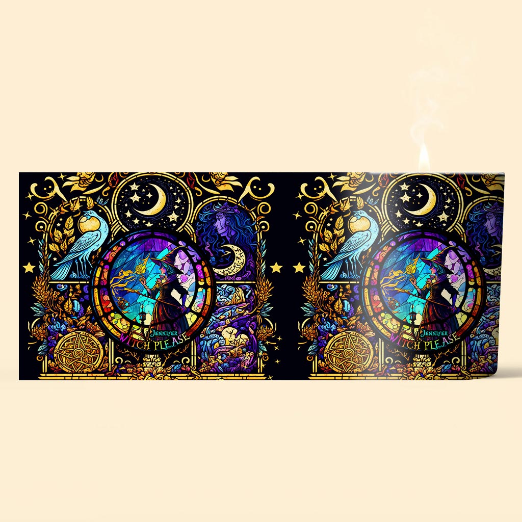 Hexe bitte – Personalisierte Hexenkerze mit Holzdeckel