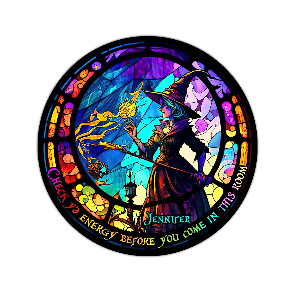 Check Ya Energy - Personalisierter runder Hexenteppich