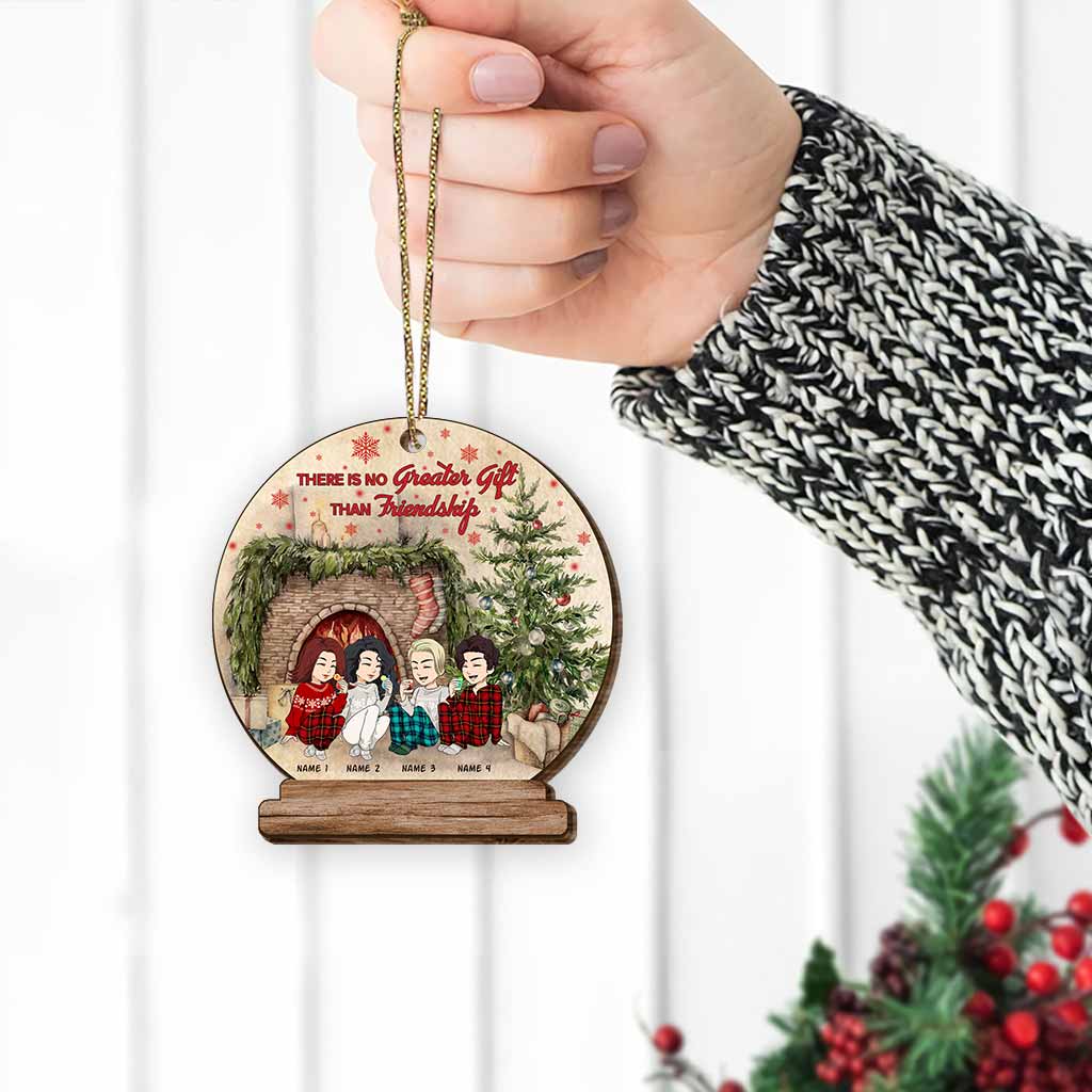 Für immer beste Freundinnen – Personalisierte Weihnachtskarte aus Holz zum Herausspringen