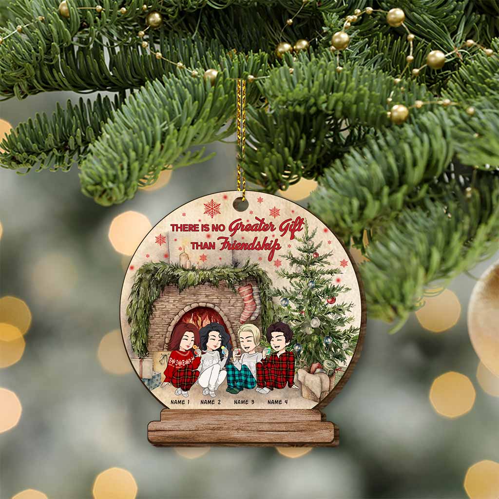 Für immer beste Freundinnen – Personalisierte Weihnachtskarte aus Holz zum Herausspringen