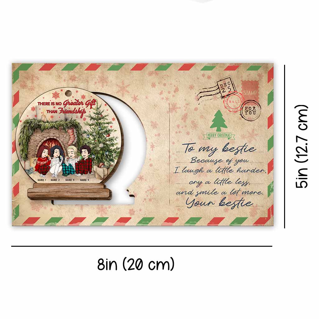 Für immer beste Freundinnen – Personalisierte Weihnachtskarte aus Holz zum Herausspringen