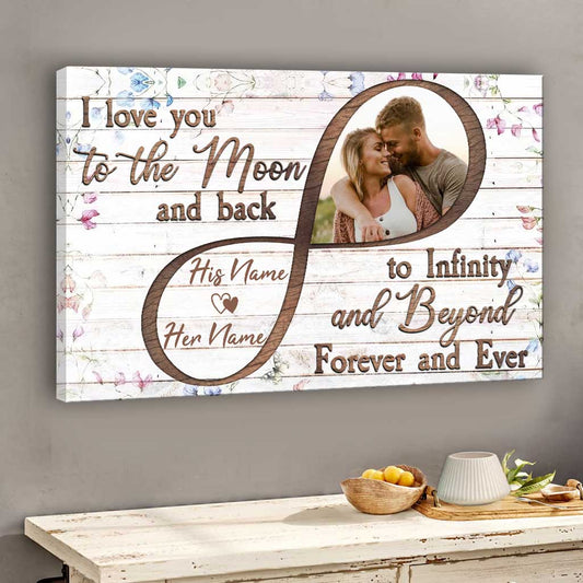 I Love You to Infinity and Beyond - Personalized Couple Canvas And Poster
