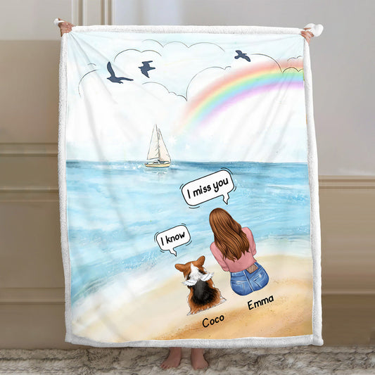 I Miss You - Personalized Dog Blanket