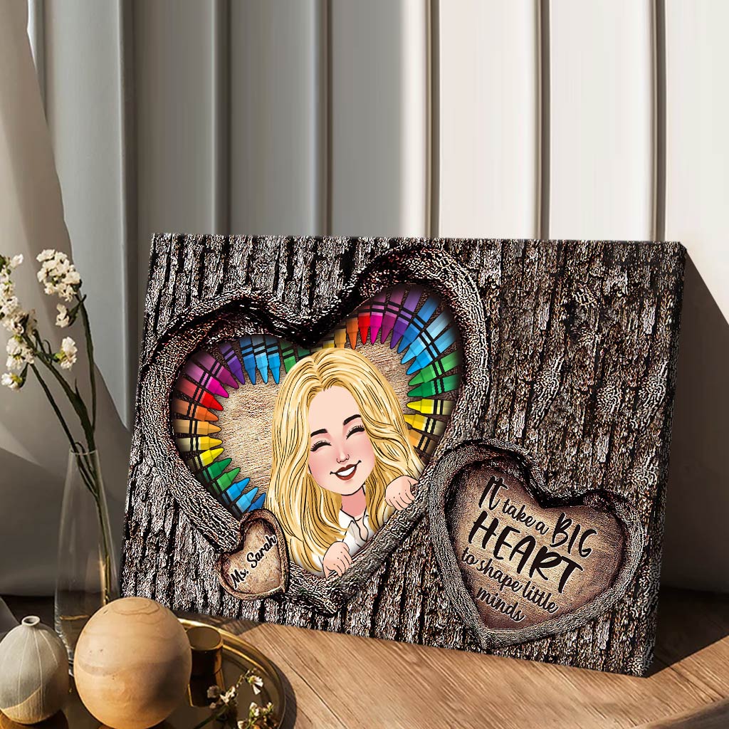 Es braucht ein großes Herz – Personalisierte Leinwand und Poster für Lehrer