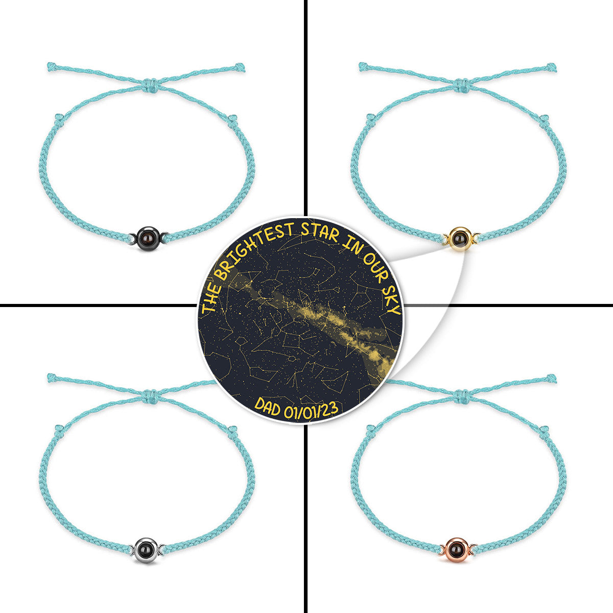 The Brightest Star In Our Sky Custom Starmap Memorial - Memorial gift for loss of dog, cat - Personalized Projection Bracelet