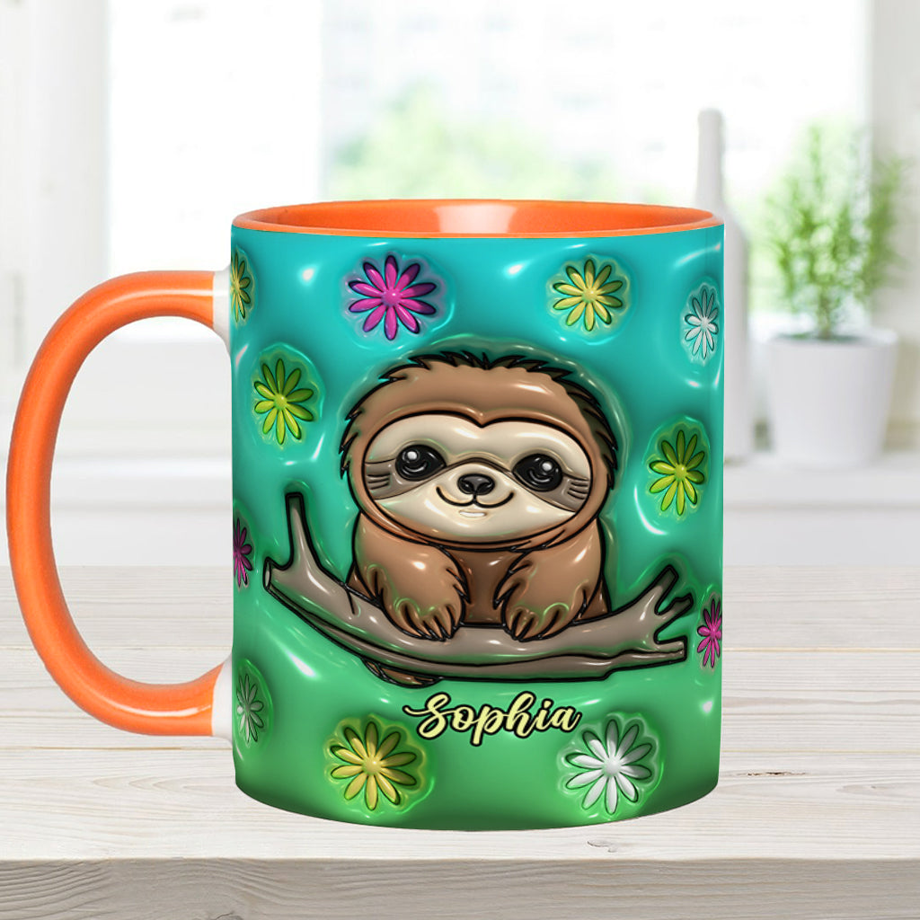 Cute Sloth - Personalized Sloth Accent Mug