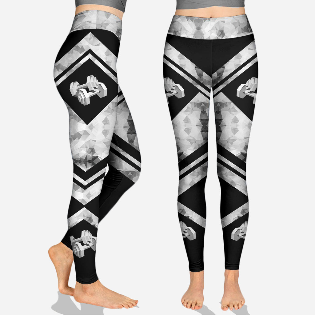 I Won't Quit Until I'm Fit - Personalized Fitness Hollow Tank Top and Leggings