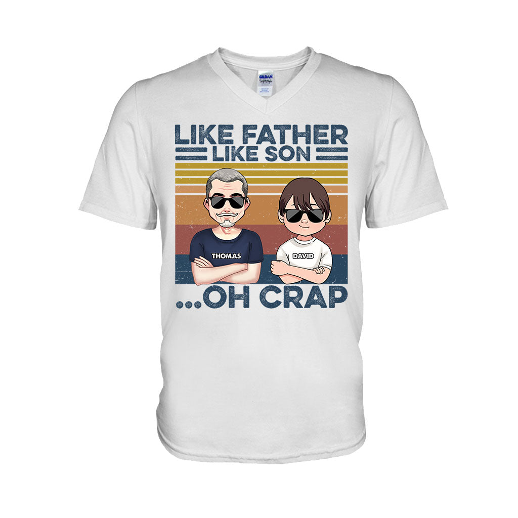 Wie der Vater, so der Sohn – Geschenk für Papa – Personalisiertes T-Shirt und Hoodie