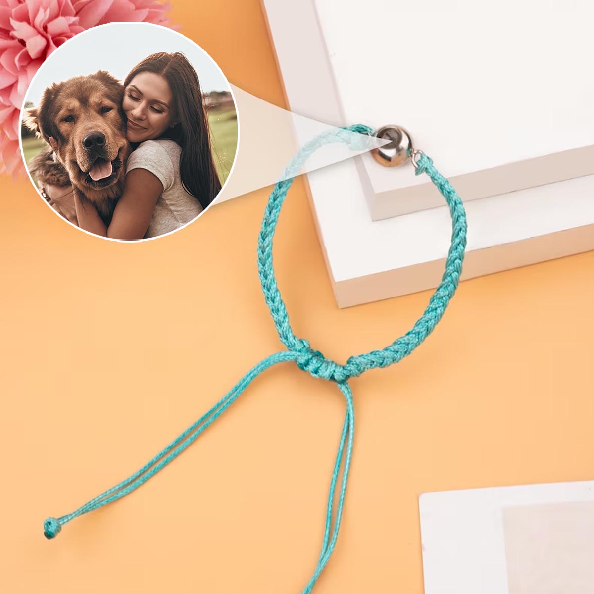 Diejenigen, die wir lieben, gehen nicht fort – Hund/Katze – Geschenk für Hundeliebhaber, Trauernde nach einem Hunde- oder Katzenverlust – Personalisiertes Projektionsarmband