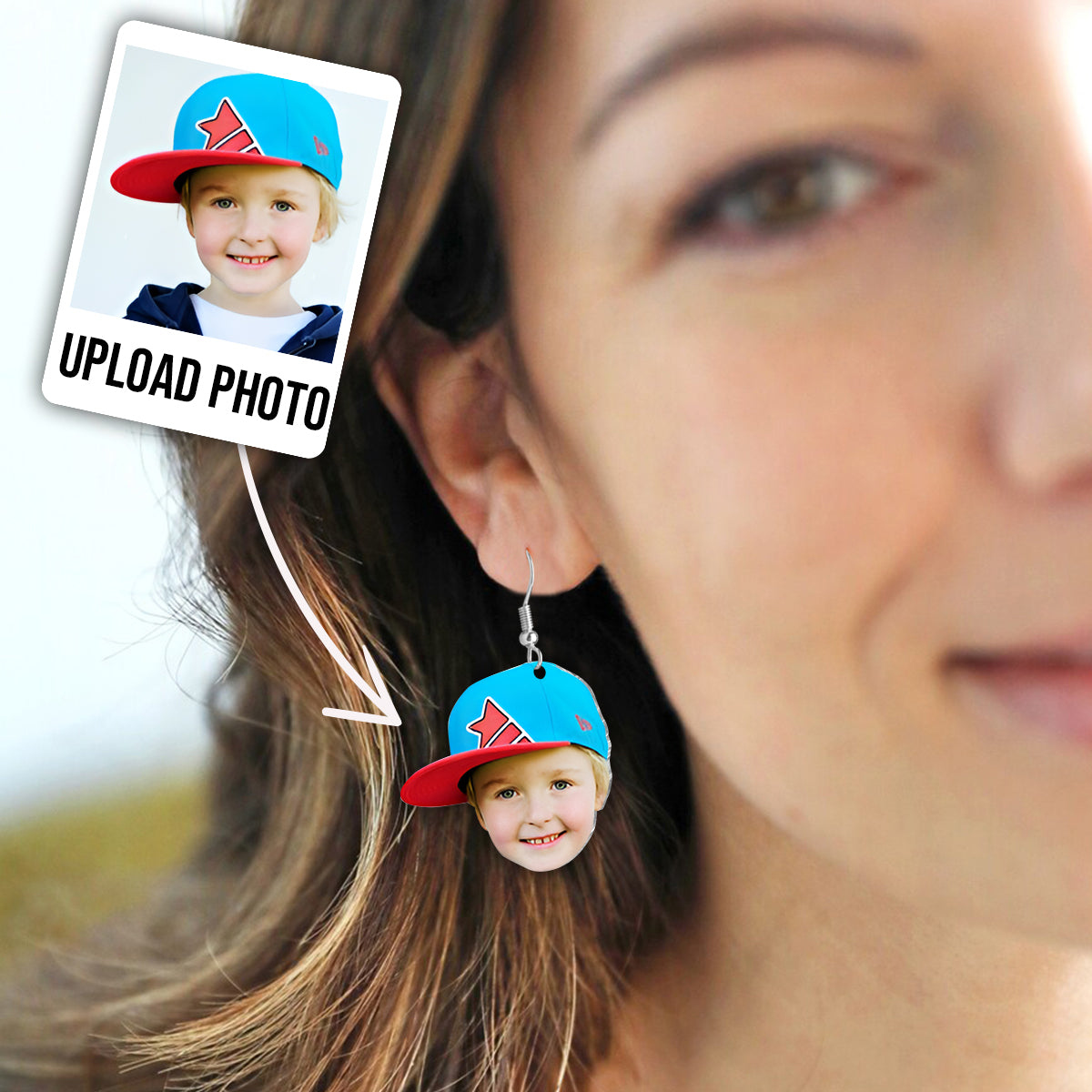 Personalisierte Foto-Ohrringe – Geschenk für Mama – Personalisierte Ohrringe