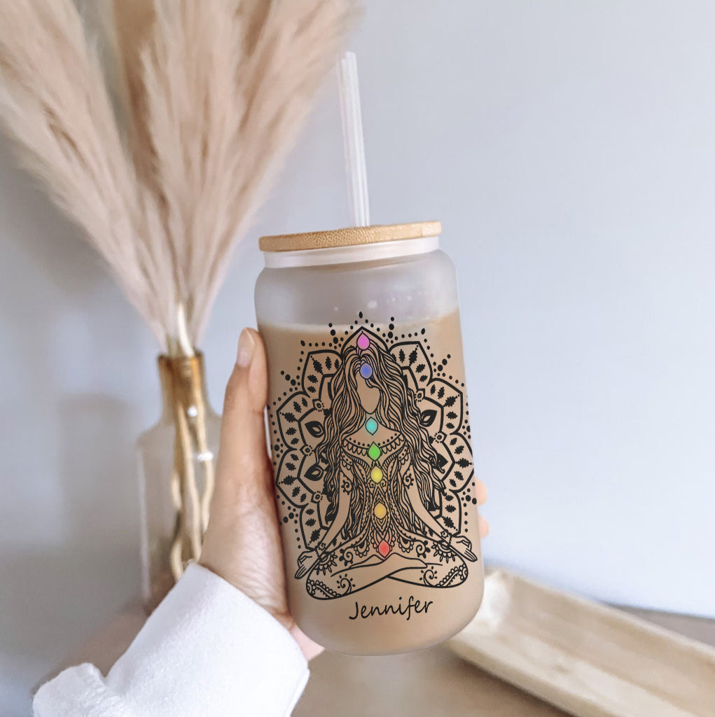 Ich bin göttlich – personalisiertes Yoga-Glas