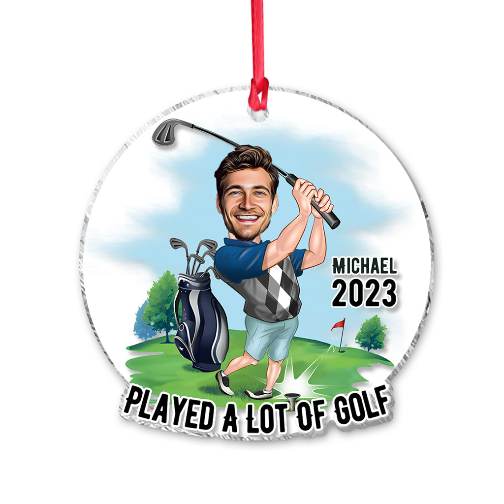 Lustiger Golfer mit Foto – Personalisierter transparenter Golf-Anhänger