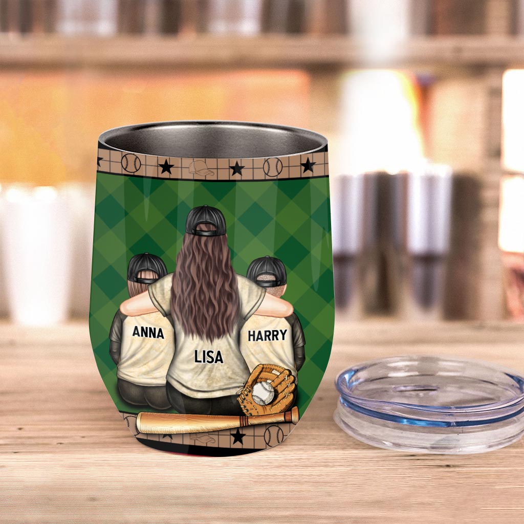 Mein Herz schlägt für dieses Spielfeld – personalisierter Baseball-Weinbecher