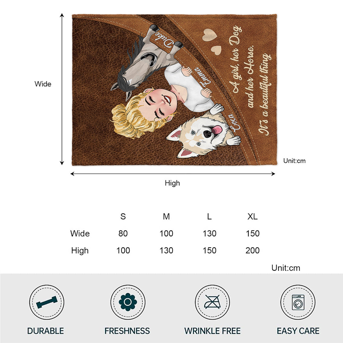 Was für ein schönes Ding – Pferdegeschenk für Hunde- und Katzenliebhaber – personalisierte Decke