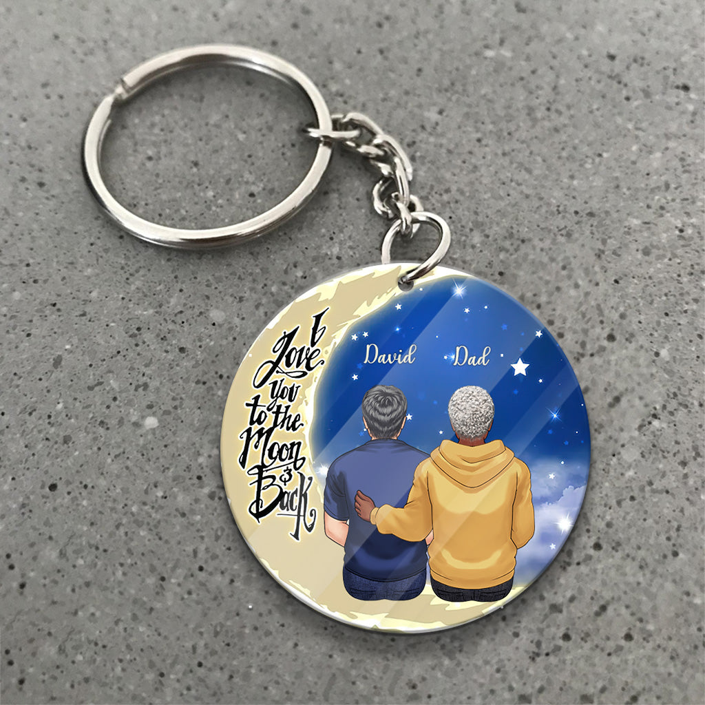 Bis zum Mond und zurück – Geschenk für Oma, Mama, Papa, Opa – Personalisierter Schlüsselanhänger