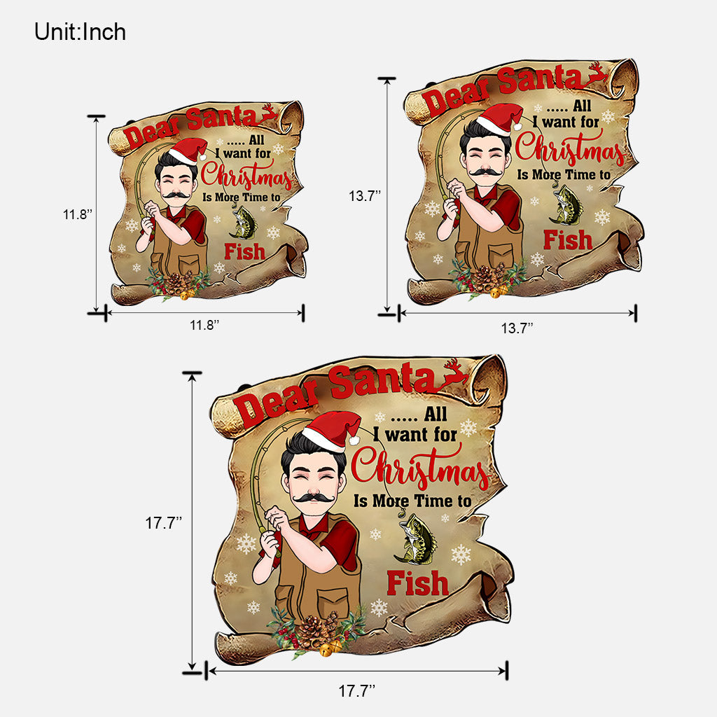 Lieber Weihnachtsmann - Personalisiertes Angel-Holzschild