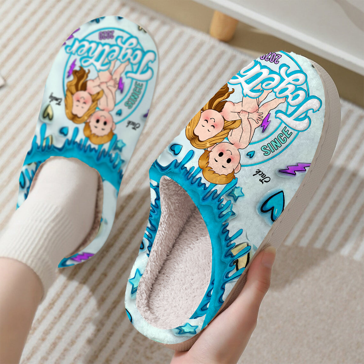 Gemeinsam seit - Personalisierte Paarpantoffeln