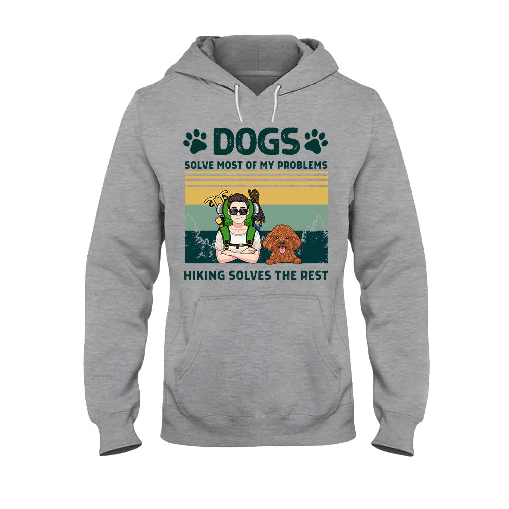 Hunde und Wandern lösen meine Probleme – personalisiertes Wander-T-Shirt & Hoodie
