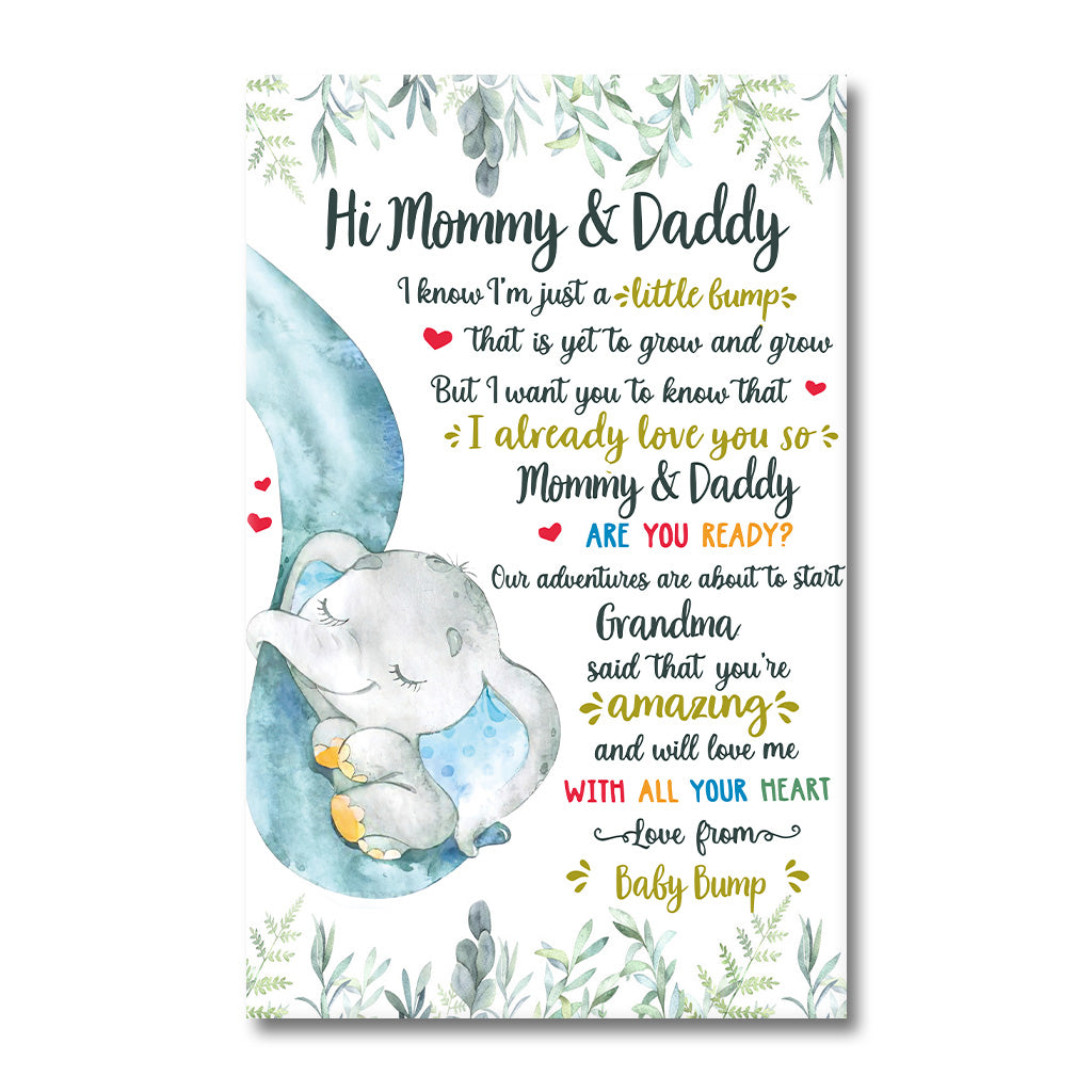 Liebe aus dem Babybauch – Personalisierte Leinwand und Poster für Mütter