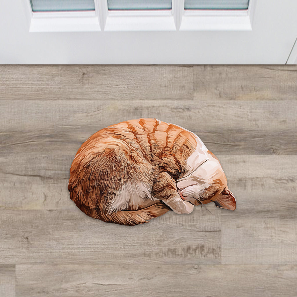 Niedliche Katze – personalisierte Fußmatte in Katzenform