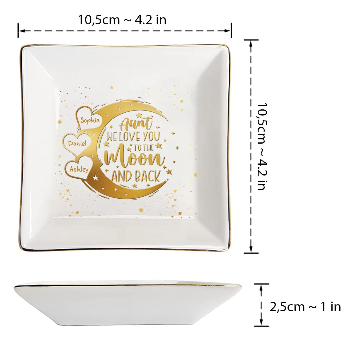 I Love You To The Moon And Back - Gift for mom, grandma, grandpa, uncle, aunt, dad - Personalized Jewelry Dish