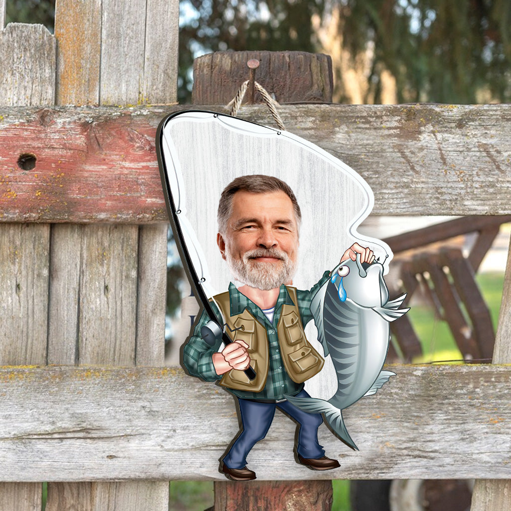 Angel-Liebe – Personalisiertes Angel-Holzschild in individueller Form