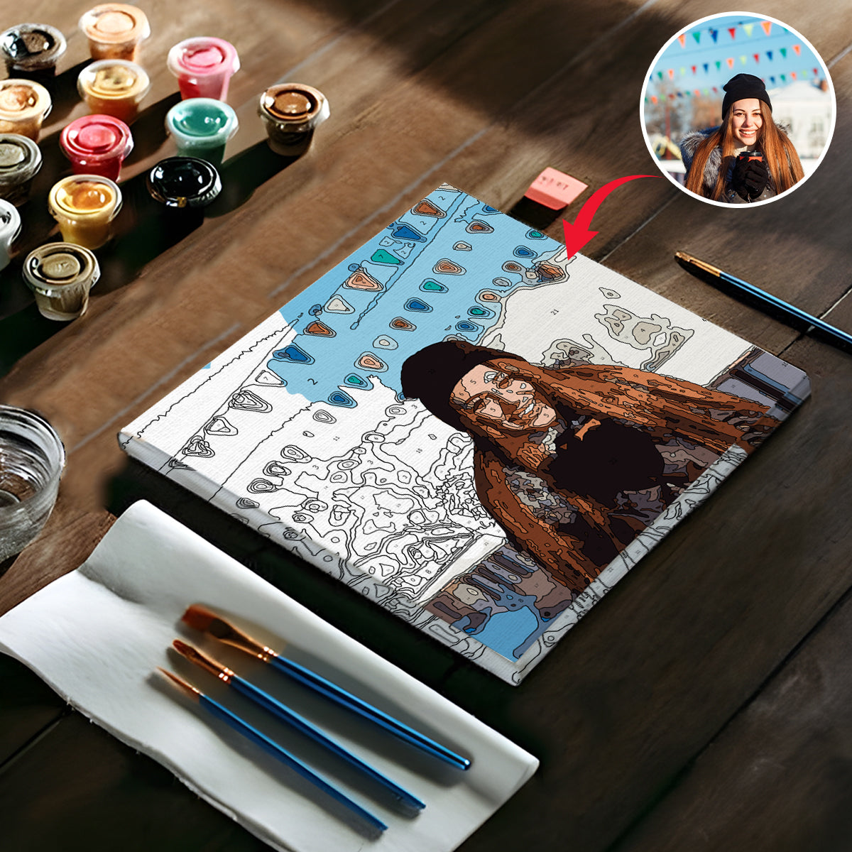 Benutzerdefiniertes Foto – Personalisiertes Malen-nach-Zahlen-Set für Stiefmütter