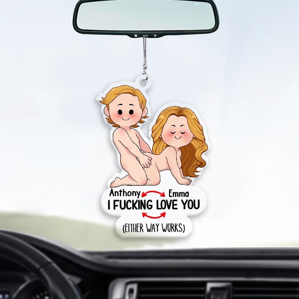 Ich liebe dich – Geschenk für Ehemann, Ehefrau, Freund, Freundin – Personalisierter transparenter Autoanhänger