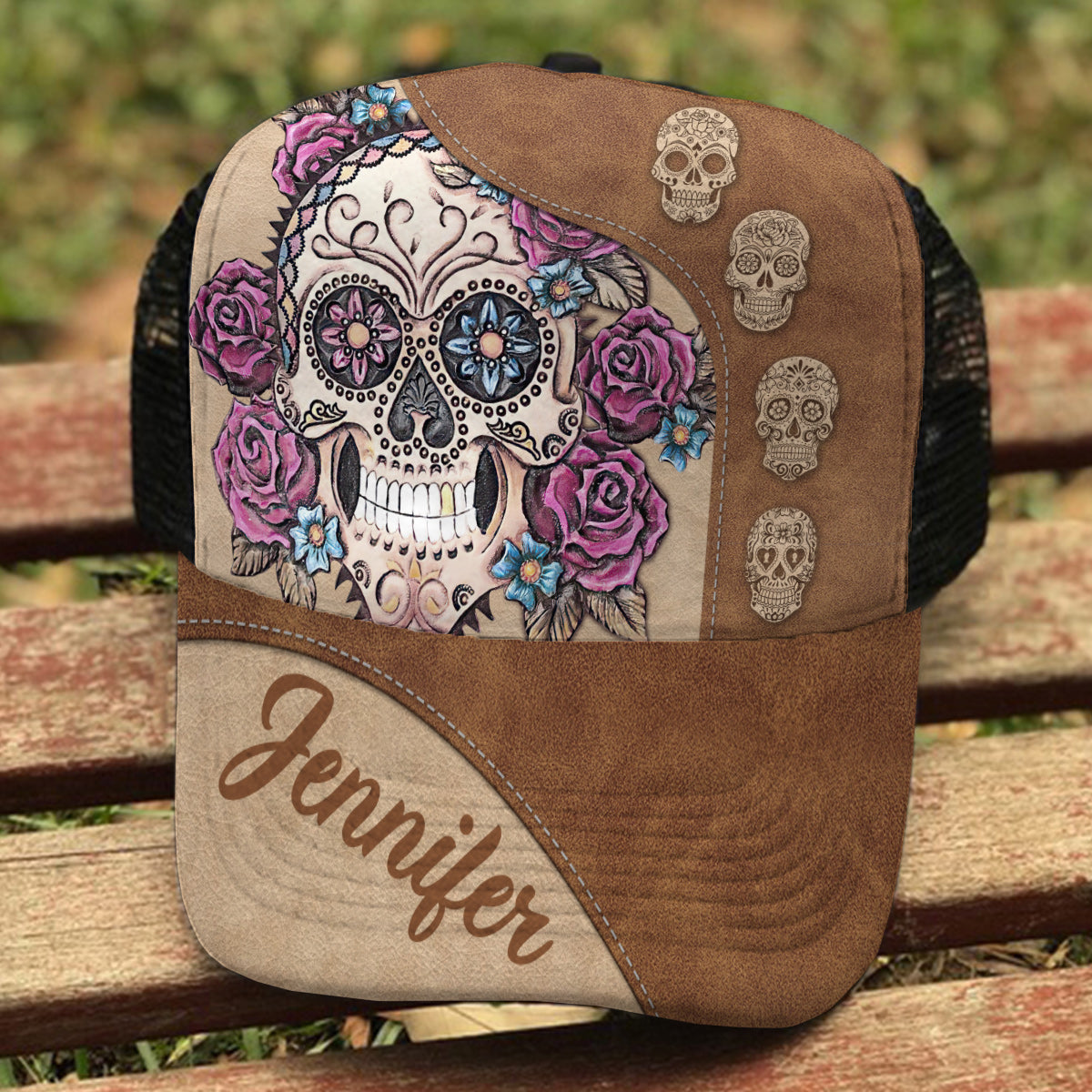 Liebe Totenköpfe – Personalisierte Trucker-Mütze mit Totenkopfmotiv