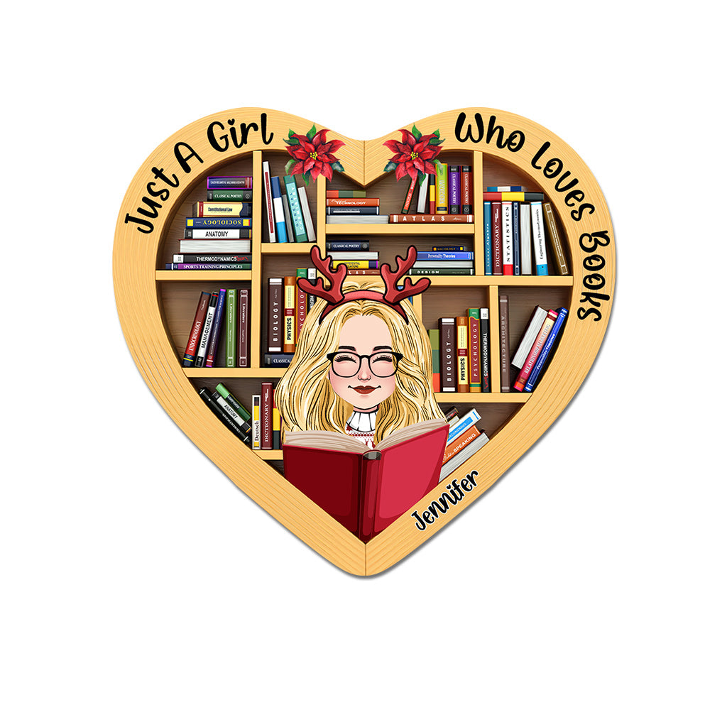 Einfach ein Mädchen, das Bücher liebt – Personalisierter Buchaufkleber (Vollversion)