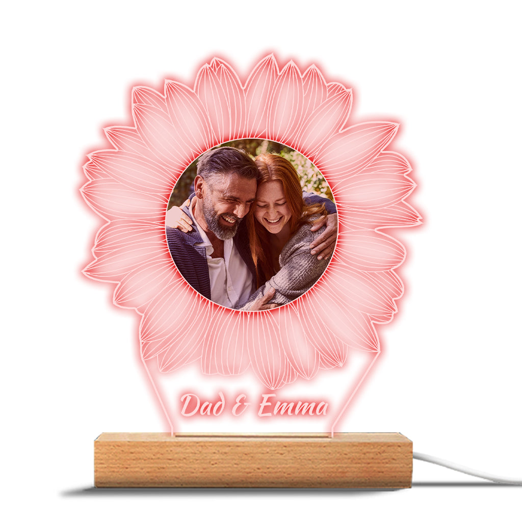 Du bist mein Sonnenschein – Geschenk für Mama, Oma, Schwester, Tochter, Sohn, Bruder, Opa, Papa, Ehefrau, Ehemann, Freund/Freundin – Personalisierte, geformte Leuchtplatte