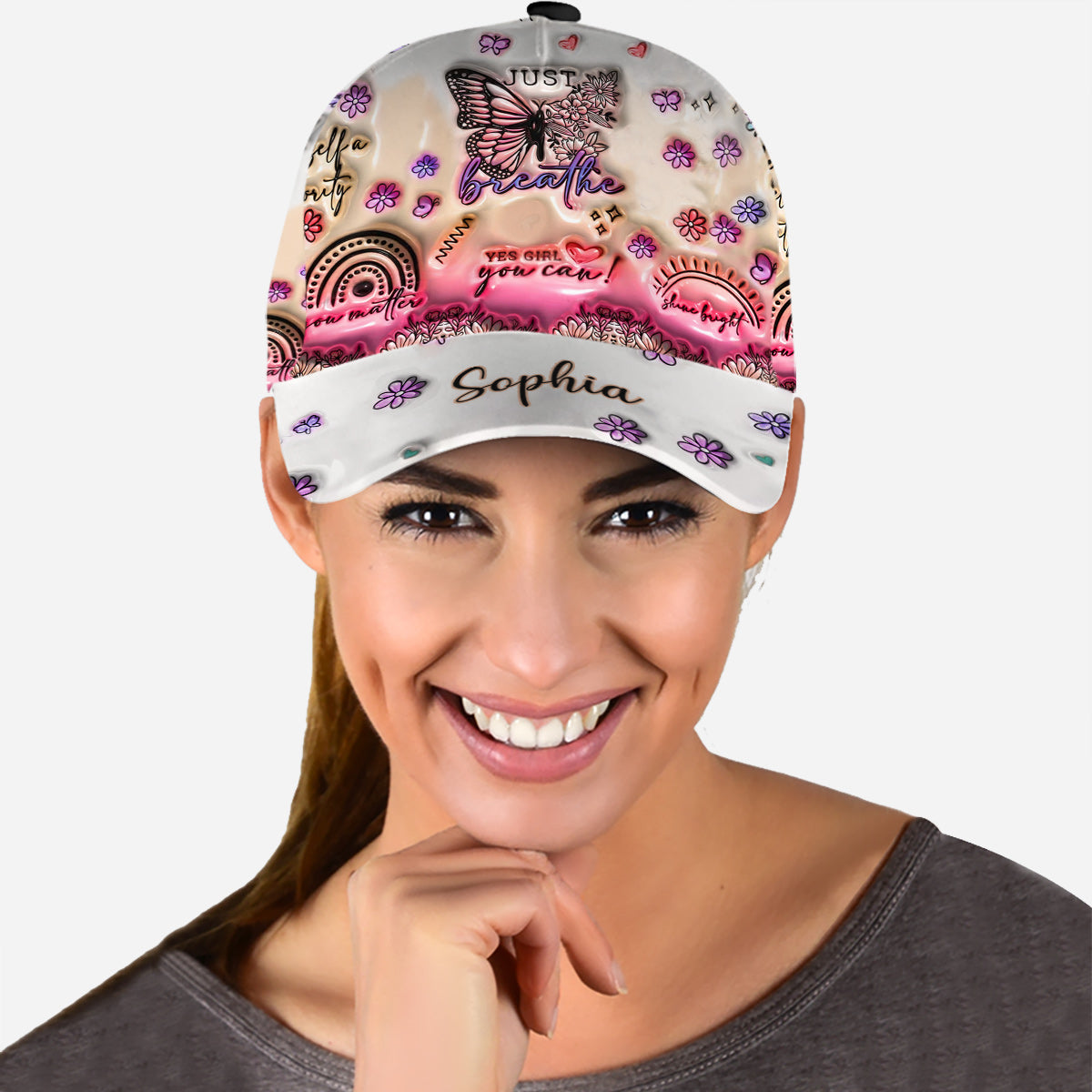 Positive Affirmations Butterfly - Personalized Butterfly Classic Cap
