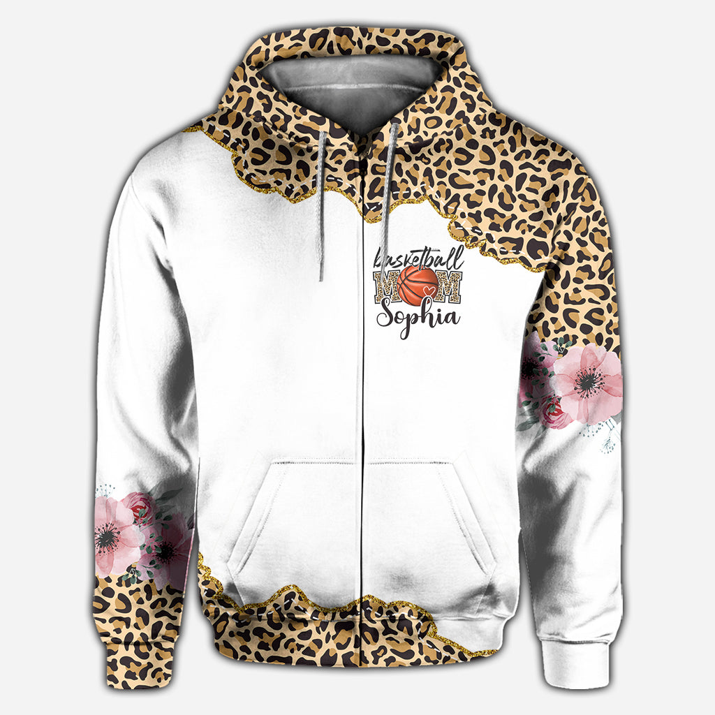 Basketball Mom Leopard - Personalized Basketball All Over Shirt