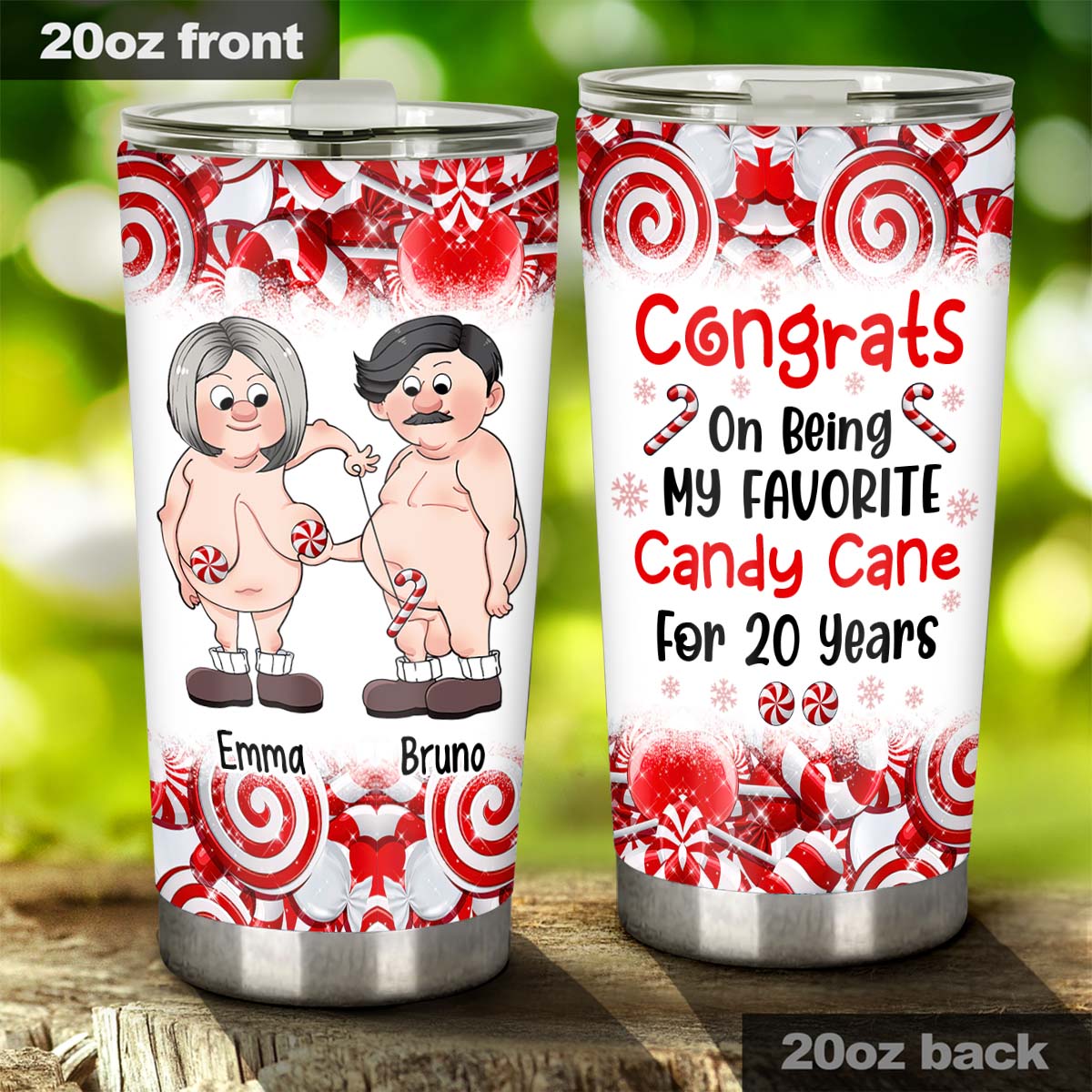 Herzlichen Glückwunsch, dass du mein Lieblings-Zuckerstangen-Geschenk bist – personalisierter Becher für Ehemann, Ehefrau, Freundin, Freund