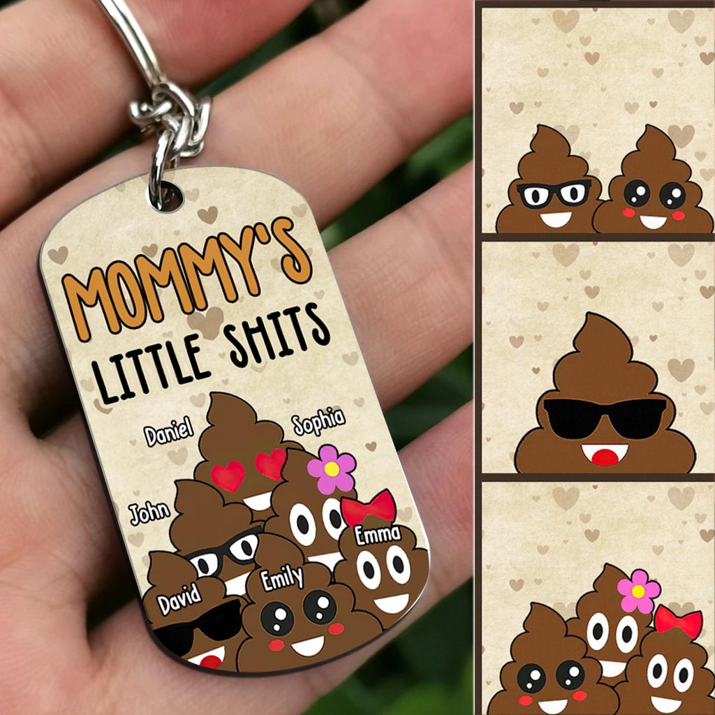 Dad's Little Cuties - Gift for dad, grandma, grandpa, mom, uncle, aunt - Personalized Stainless Steel Keychain