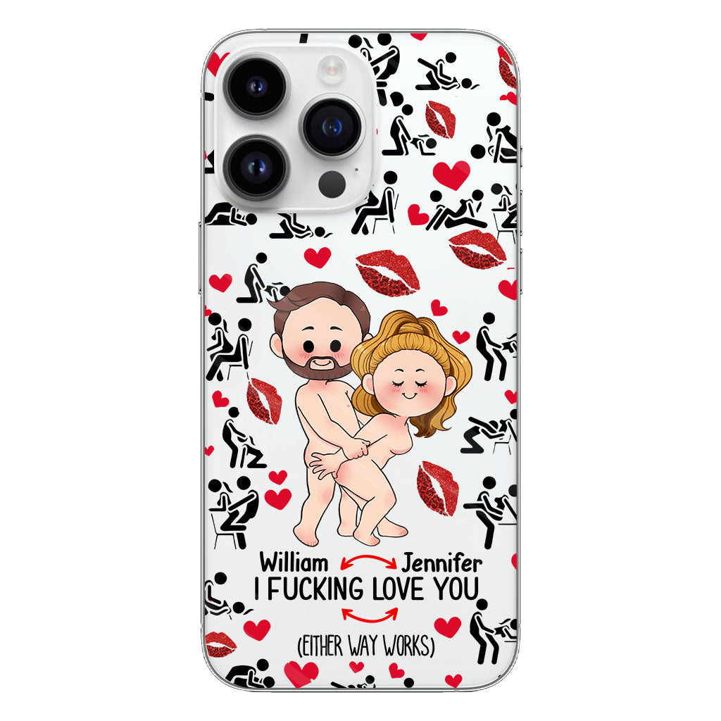 Ich liebe dich – Geschenk für Ehemann, Ehefrau, Freund, Freundin – Personalisierte transparente Handyhülle