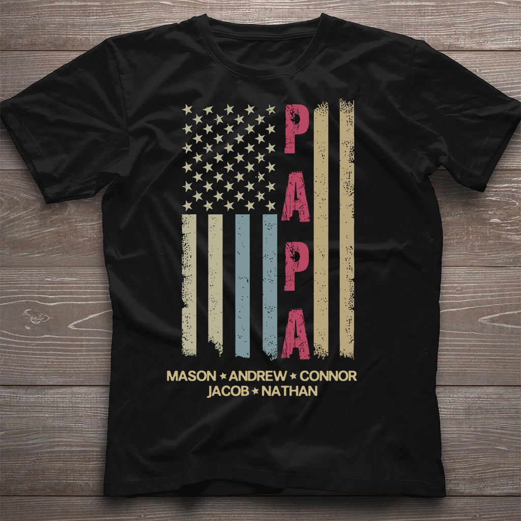 Personalisiertes Opa-T-Shirt & Hoodie mit amerikanischer Flagge
