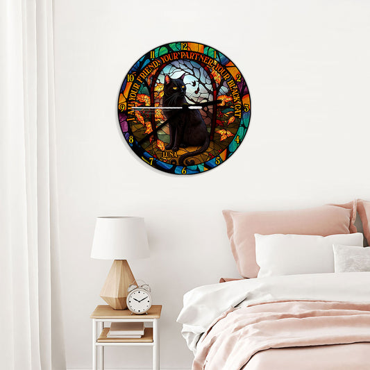 Black Cat - Personalized Black Cat Wall Clock