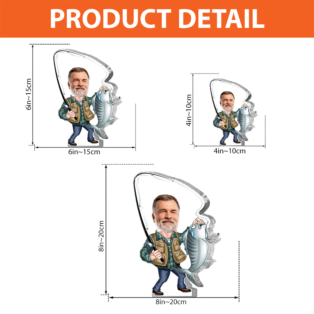 Angelbegeisterung – Personalisierte Acrylplakette in individueller Angelform