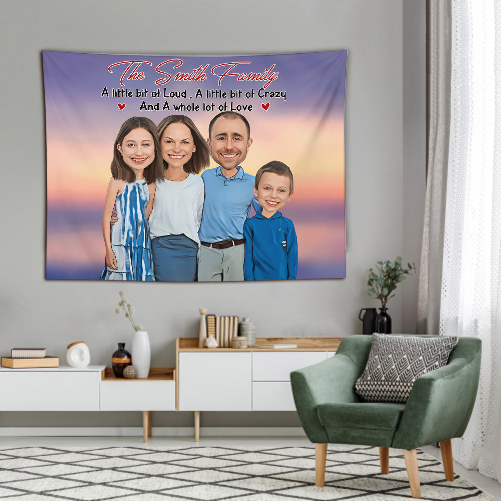 A Whole Lot Of Love - Personalized Family Wall Tapestry
