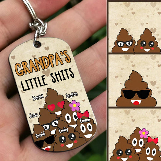 Dad's Little Cuties - Gift for dad, grandma, grandpa, mom, uncle, aunt - Personalized Stainless Steel Keychain