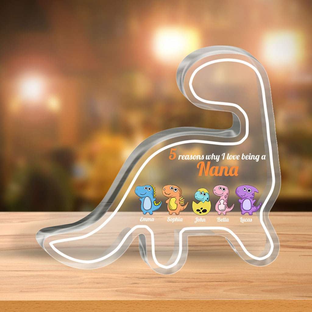 Gründe, warum ich es liebe, Oma zu sein – Geschenk für Oma, Mama, Tante, Opa – Personalisierte Acrylplakette in individueller Form