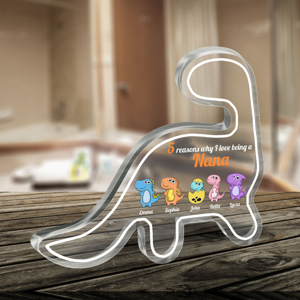 Gründe, warum ich es liebe, Oma zu sein – Geschenk für Oma, Mama, Tante, Opa – Personalisierte Acrylplakette in individueller Form