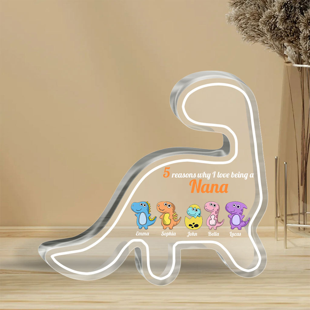 Gründe, warum ich es liebe, Oma zu sein – Geschenk für Oma, Mama, Tante, Opa – Personalisierte Acrylplakette in individueller Form