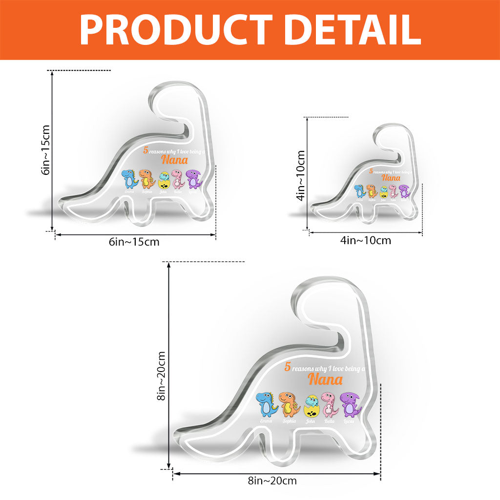 Gründe, warum ich es liebe, Oma zu sein – Geschenk für Oma, Mama, Tante, Opa – Personalisierte Acrylplakette in individueller Form