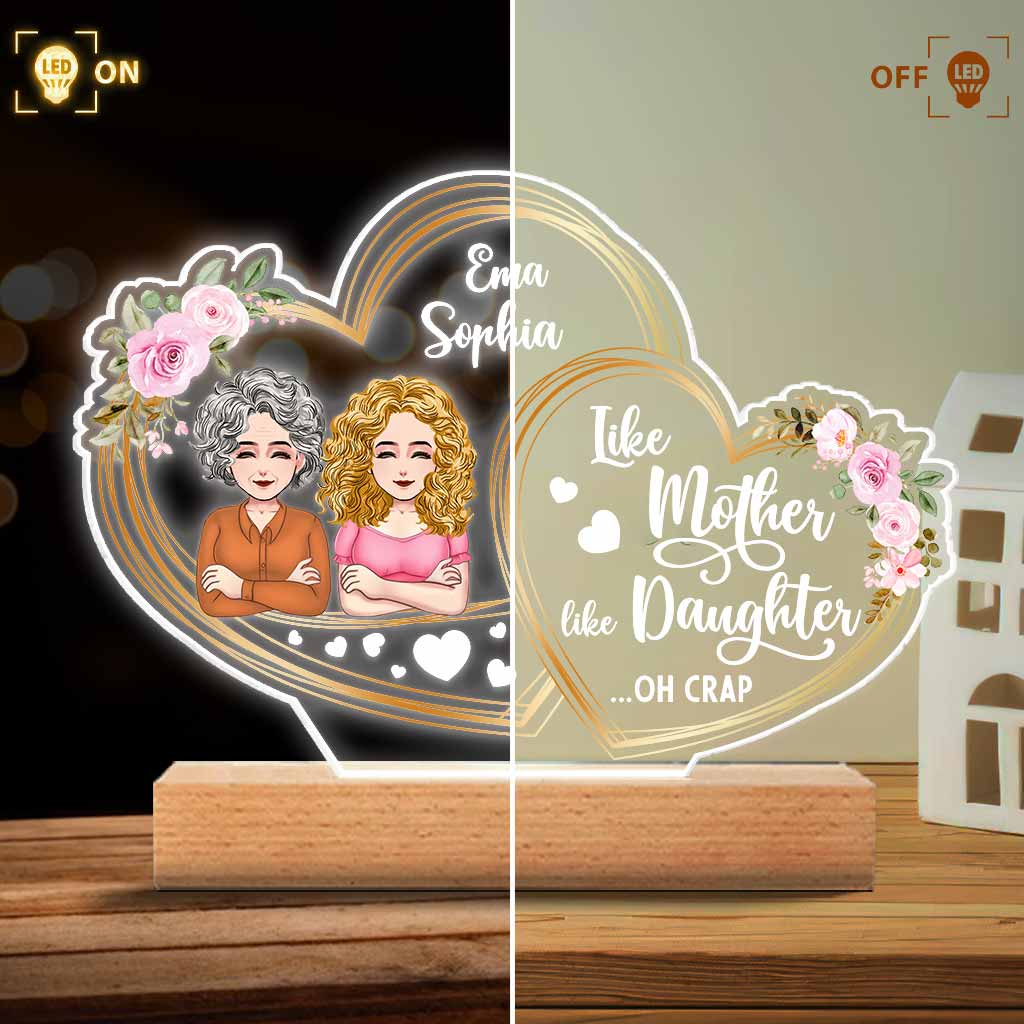 Ich liebe dich – Geschenk für Mama, Tochter – Personalisierte, geformte Plakettenleuchte