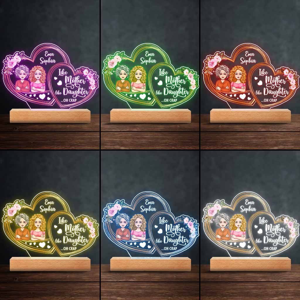 Ich liebe dich – Geschenk für Mama, Tochter – Personalisierte, geformte Plakettenleuchte