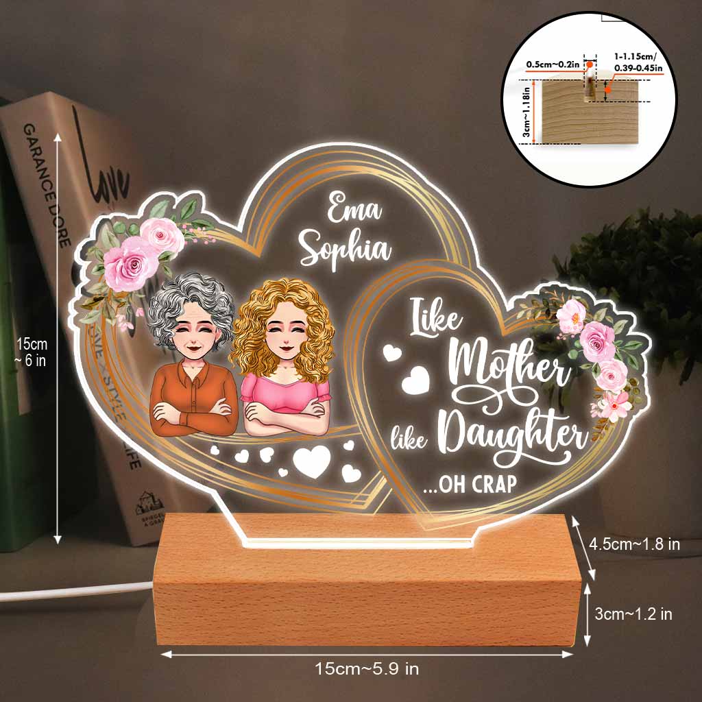 Ich liebe dich – Geschenk für Mama, Tochter – Personalisierte, geformte Plakettenleuchte
