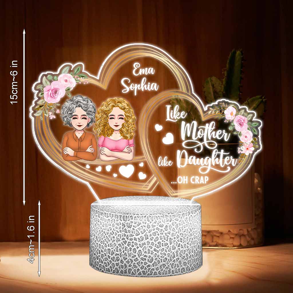 Ich liebe dich – Geschenk für Mama, Tochter – Personalisierte, geformte Plakettenleuchte